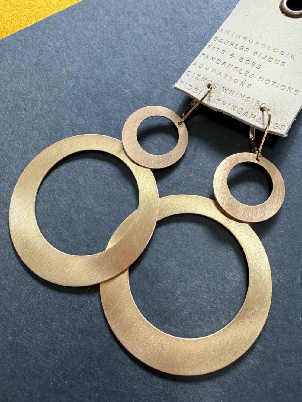 Anthropologie Oversized Double Circle Drop Earrings - Picture 2 of 4